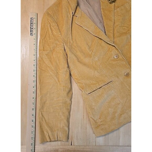 VTG 80s Picket and Post Corduroy Blazer Jacket Womens Size 16 Yellow Japan Made - Picture 6 of 9